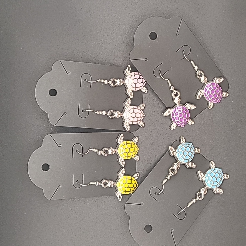 3/$10 Colorful Turtle Earrings